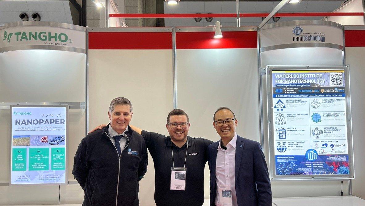 Tangho and University of Waterloo team at the NanoPaper exhibition booth.