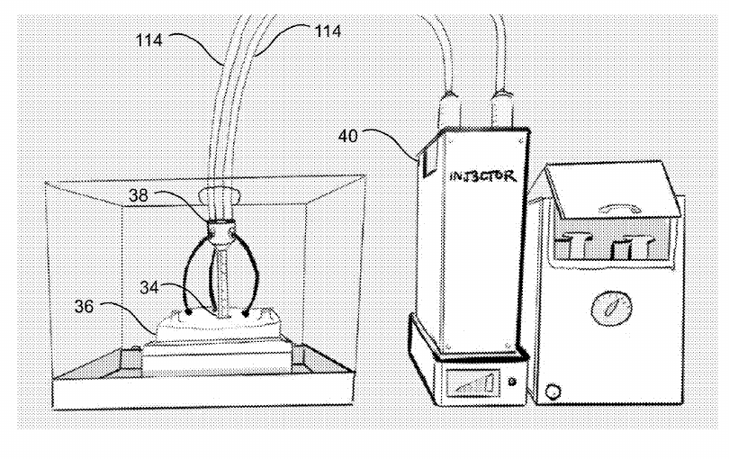Inj3ctor injection-molding system patent drawing.